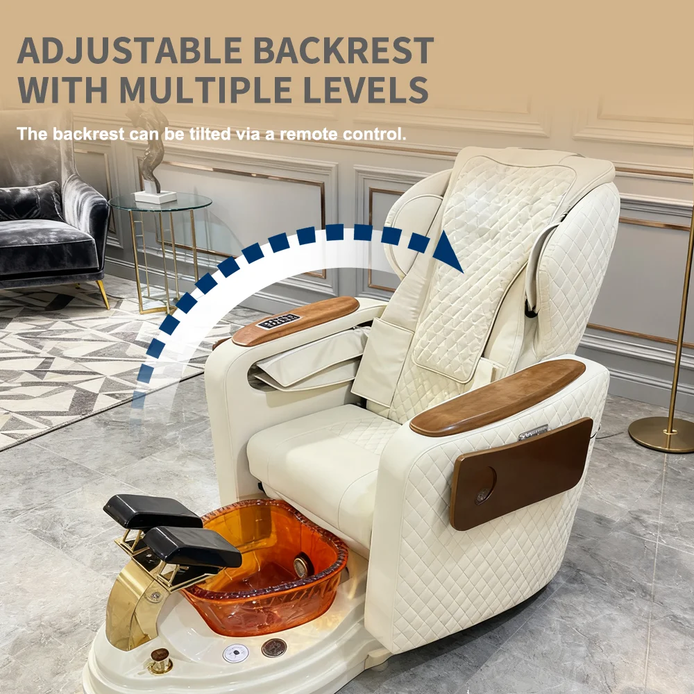 أثاث صالون تجميل حديث فاخر عصري مع كرسي باديكير لتدليك القدم #4
