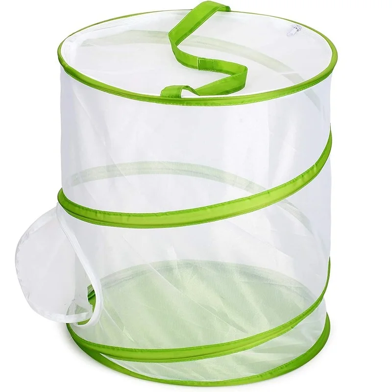 

Collapsible Green Insect Mesh Cage Monarch Butterfly Cage Insect Habitat Cage Butterfly Mantis Stick Breeding Zipper Cages