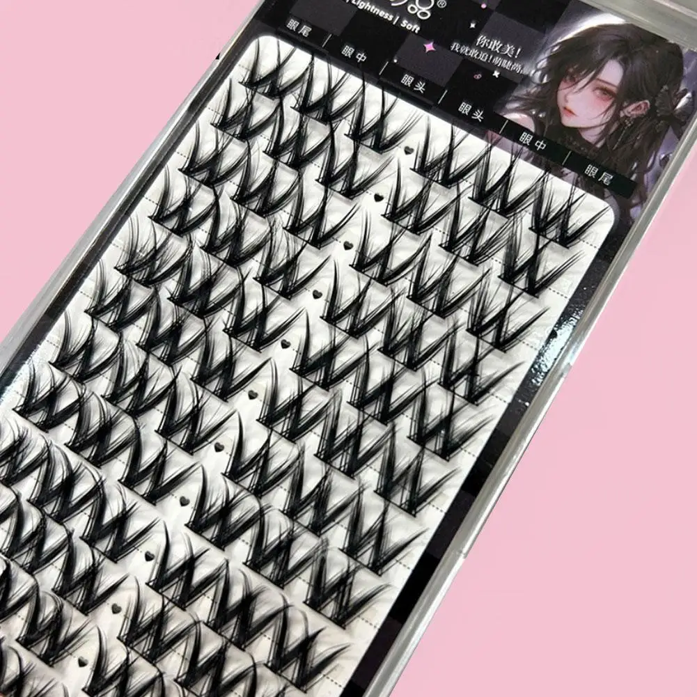 10 file Manga Eye Ciglia finte a forma di A Ciglia umidificate Ciglia spesse Manhua a spillo Naturalmente morbide Douyin Trucco Estensione ciglia