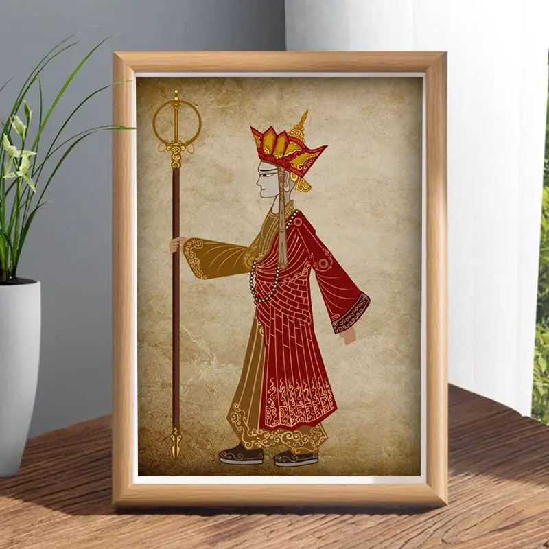 Chinese Non-legacy Shadow Play Desktop Ornament, Journey To The West Photo Frame Decoration, Living Room Bedroom Wall Art.