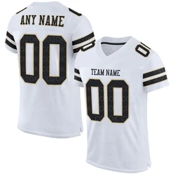 White Jersey Customized Football Jersey for Men Football Short Sleeves Athletic Tee Shirts