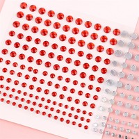 165pcs/sheet Crystal Diamond Stickers Self Adhesive Rhinestones Stickers Face Sticker Gem  For Mobile Bling DIY Deco Nail Makeup