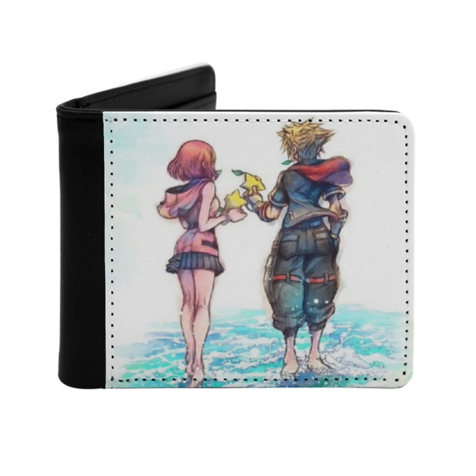 Kingdom Hearts 3 Personalized Men's Leather Wallet Credit Card Pouch Purse Kh3 Sora Kairi Kingdom Hearts Anime Manga Kh2 Kh1