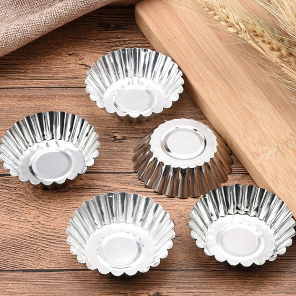 

20Pcs Aluminum Alloy Egg Tart Pans Mini Tart Molds for Baking Cupcakes Cookies Muffins Kitchen Essentials Cupcake Baking Molds