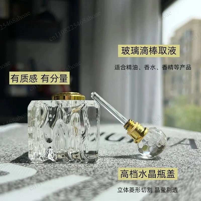 Crystal decoration Vintage crystal essential oil bottle Empty refillable perfume dropper bottle Car perfume bottle Gift
