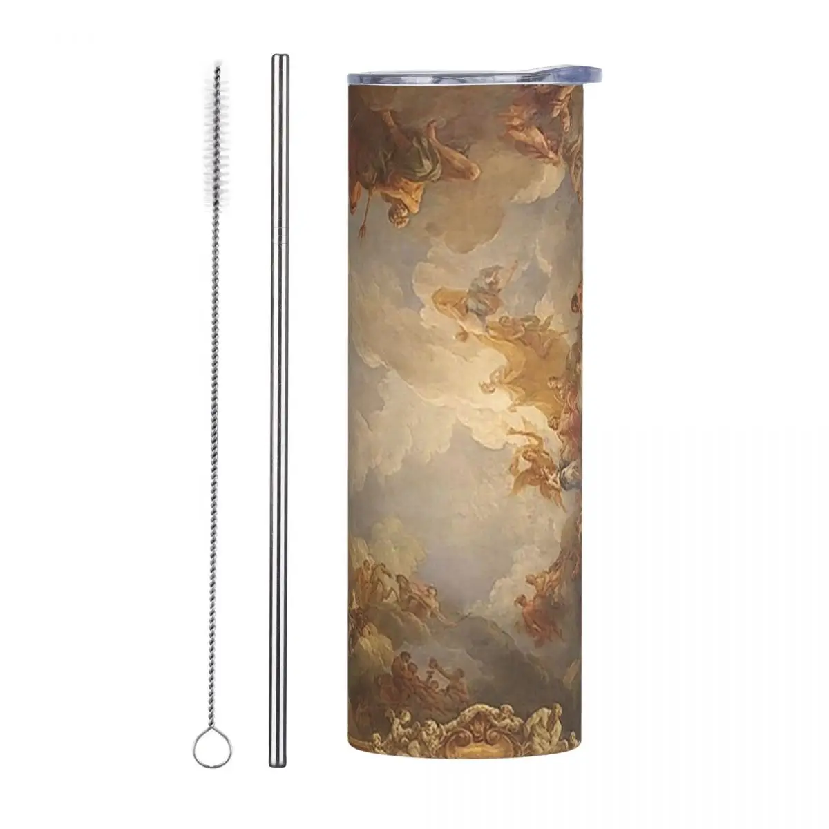 Brown Ceiling At Versailles Renaissance Panting Stainless Steel Tumbler Insulated Mugs Thermal Cold Bottle Straws With Lid 20oz