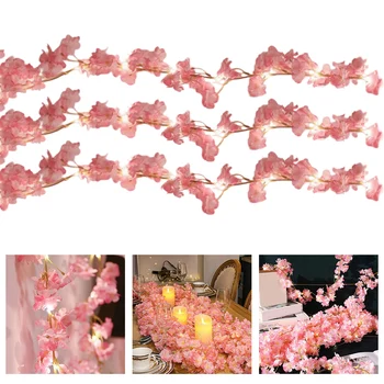 벚꽃 LED 조명 스트링 화환 덩굴 스트립, 인공 홈 가든 웨딩 파티 장면 레이아웃, 꽃 장식 Best5 벚꽃 LED 조명 스트링 화환 덩굴 스트립, 인공 홈 가든 웨딩 파티 장면 레이아웃, 꽃 장식 Best5