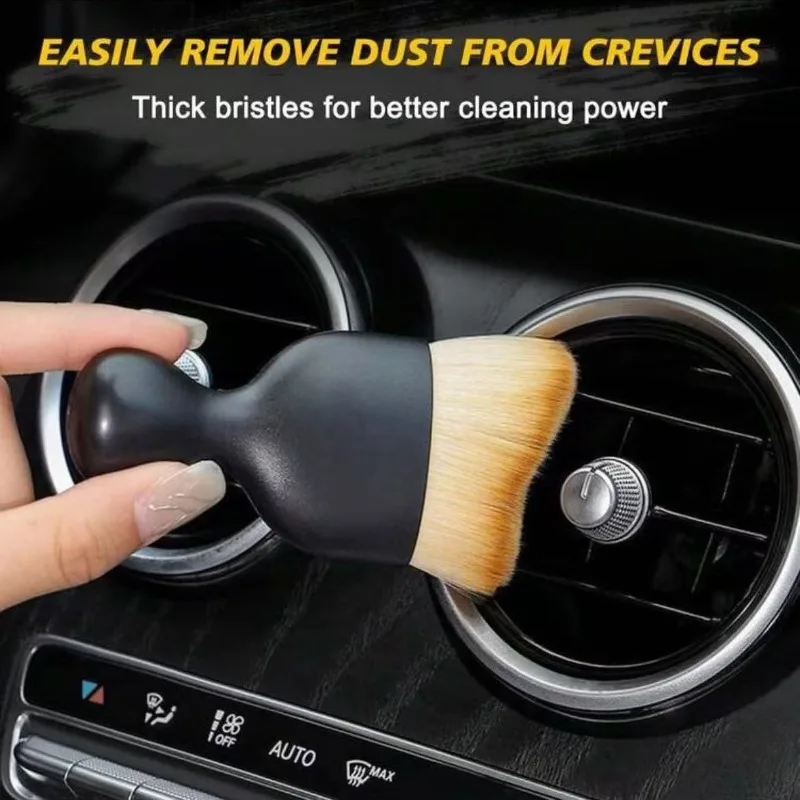Car Interior Cleaning Tool Artificial Car Brush Crevice Dusting Detailing Car Air Vent Cleaning Soft Brush with Casing