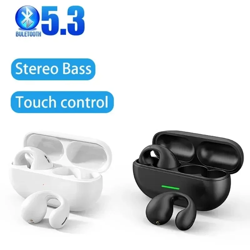 T75 Wireless Bluetooth New Bone Conduction Headphones Clip Ear Music Noise Canceling Headset HD Call Sports Gaming Earphones