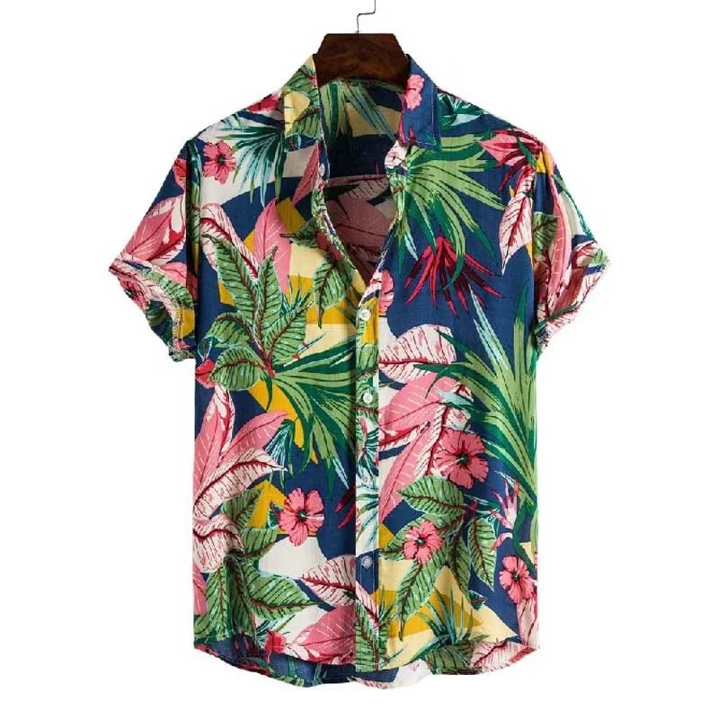 

Summer Men For Shirt Holiday Casual Fashion Hawaiian Beach Dot Print Short Sleeve Tops Aloha Clothing Streetwear 5xl Floral Hot