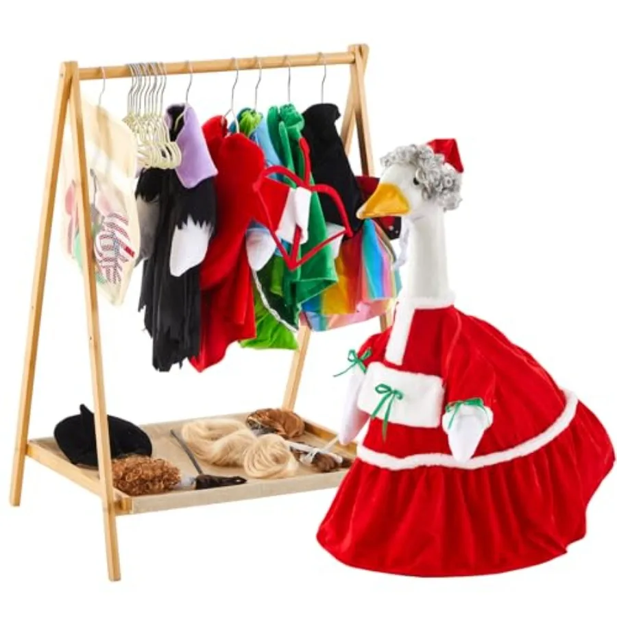 

Yerliker Porch Goose Clothing Rack with Bottom Storage Stand, Metal Coat Rack and Storage Hanging Bag for Hanging Porch Goose V
