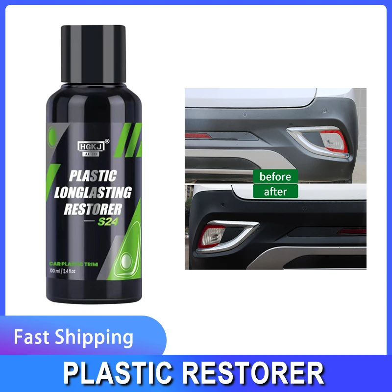 S24 Plastic Restorer Car Leather Retreading Agent Longlasting Hydrophobic Coating Car Cleaning Trim Polish Back Auto Detailing