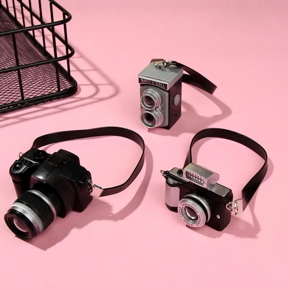Multicolor Dolls Camera Shutter and Flash with Belt Mini Digital Camera Doll Accessories Dollhouse Camera