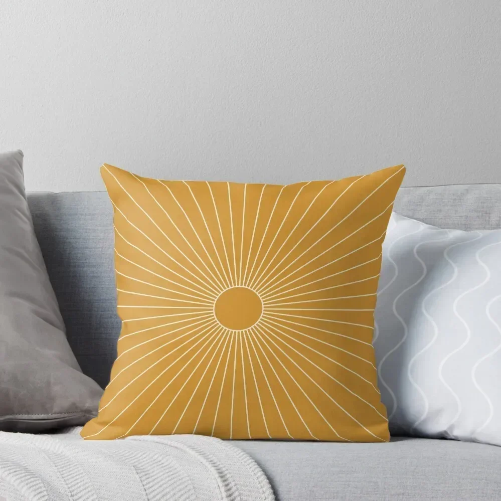 Boho Sun Rays Mustard Yellow Throw Pillow Custom Cushion Pillowcases Cushion Covers Sofa pillow