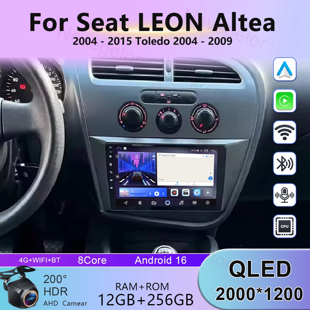 Wireless Carplay Android AUTO For Seat LEON Altea 2004 - 2015 Toledo 2004 - 2009 Head Unit GPS navigation stereo Player Radio 4G