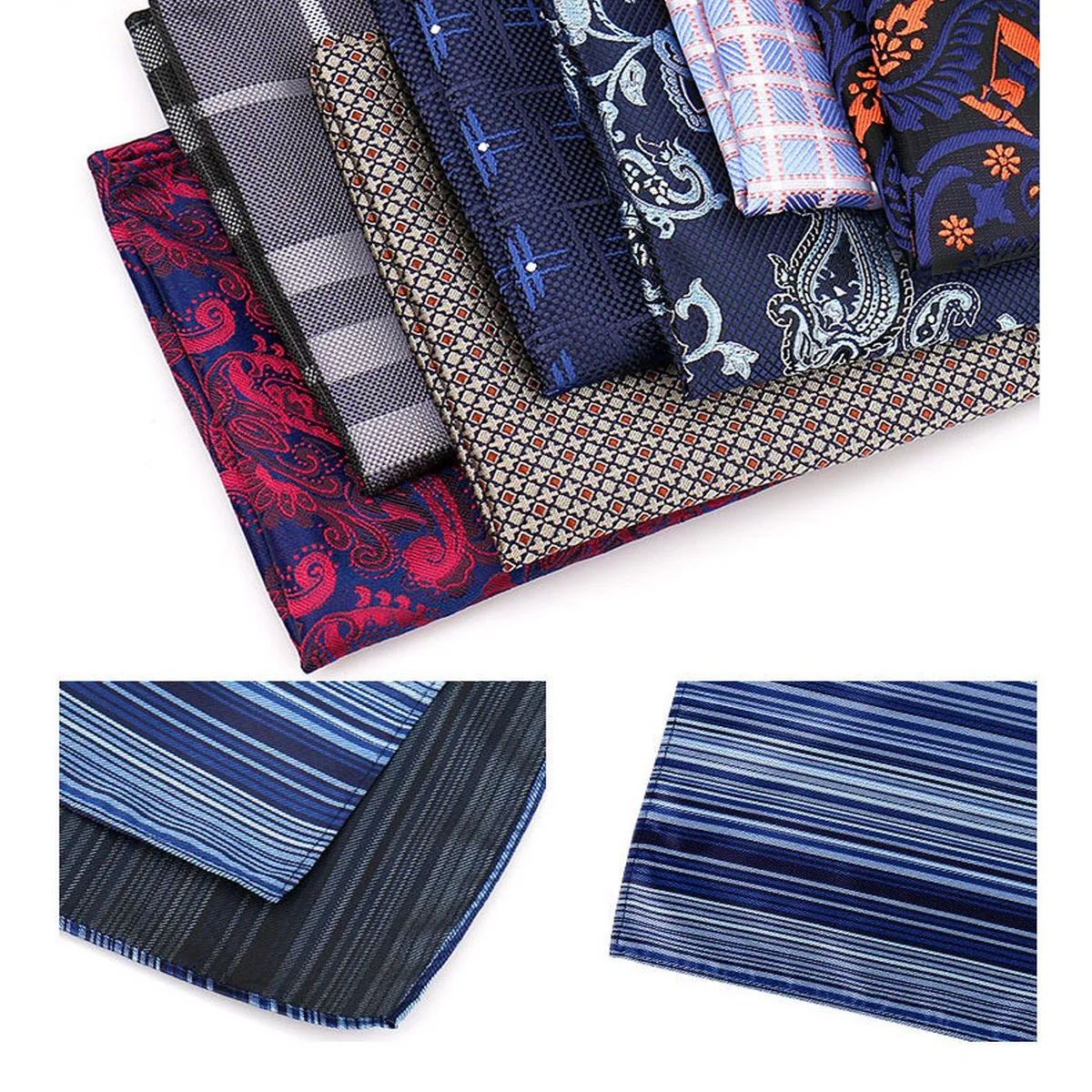 58 Estilos de Pañuelos de Bolsillo para Hombre, Nuevos, de Lujo, Clásicos, con Rayas, Accesorios Formales, con Estampados de Paisley, Florales y de Lunares, para Bodas y Negocios