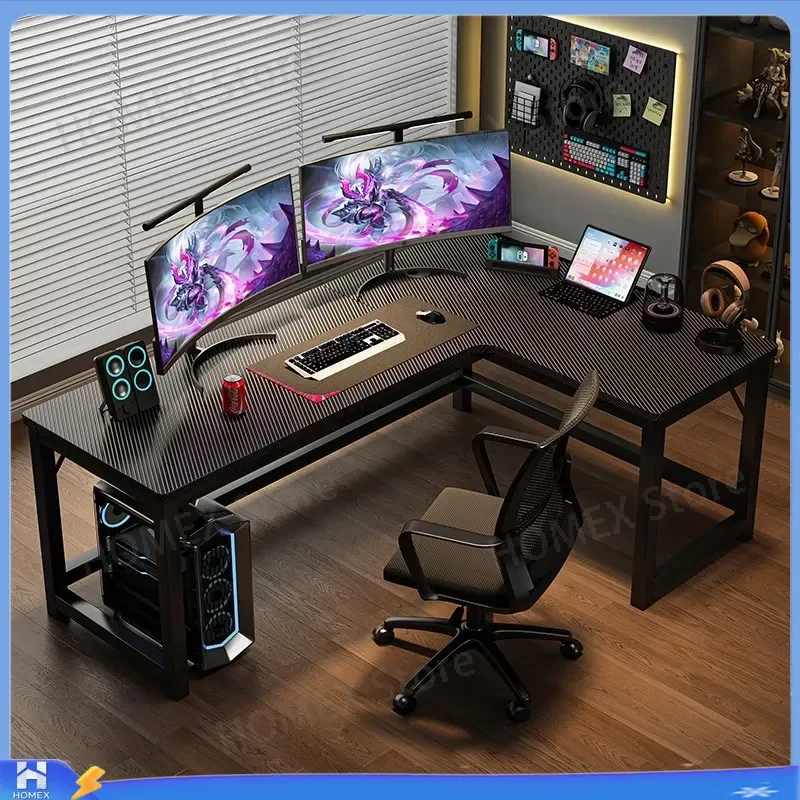 L Shaped Corner Computer Desk Simple Modern E-sports Gaming Table Student Study Desk Bedroom Home Office Workstation