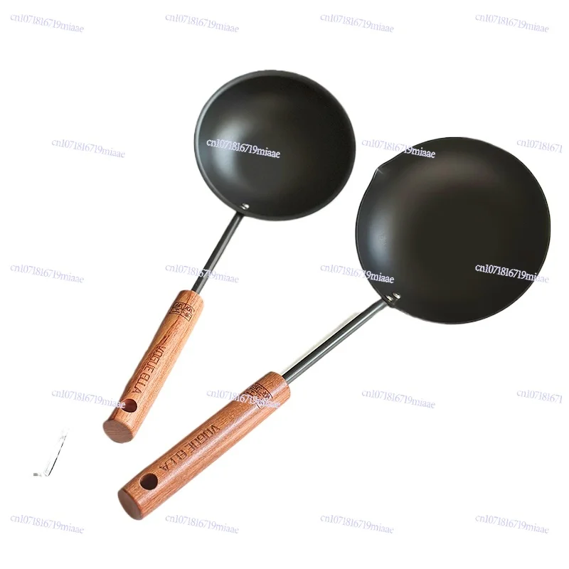 

Uncoated fine iron household small pan, special for hot oil, oil-sprayed oil, fried egg, meat cake, oil-splashing spoon