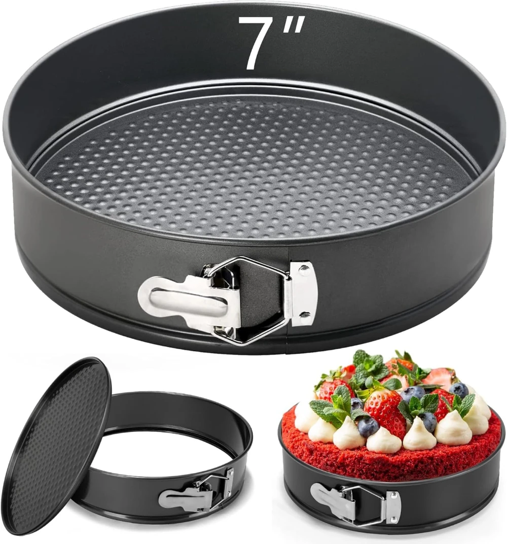 1/3pcs Round Cheese Cake Mould Cooker with Removable Base Non-Stick Cake Tins/Pan/Trays Springform for Microwave Oven Bakeware