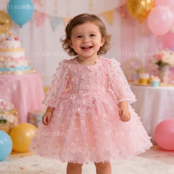 Baby Dresses Flower Embroidery Evening Dress Kids Princess Dress Infant Gown Birthday Gift For Baby Girl Clothes 3-24 Months
