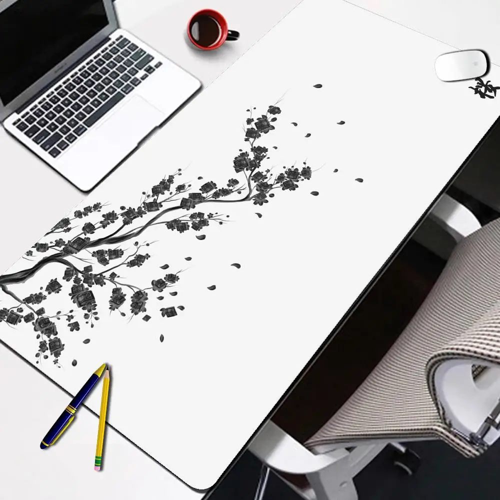 

Japan Cherry Blossom Mouse Pad XXL Gray Laptops Gaming Deskmat Sakura Mousepad Anime Office Carpet Gamer Keyboard Computer Desks