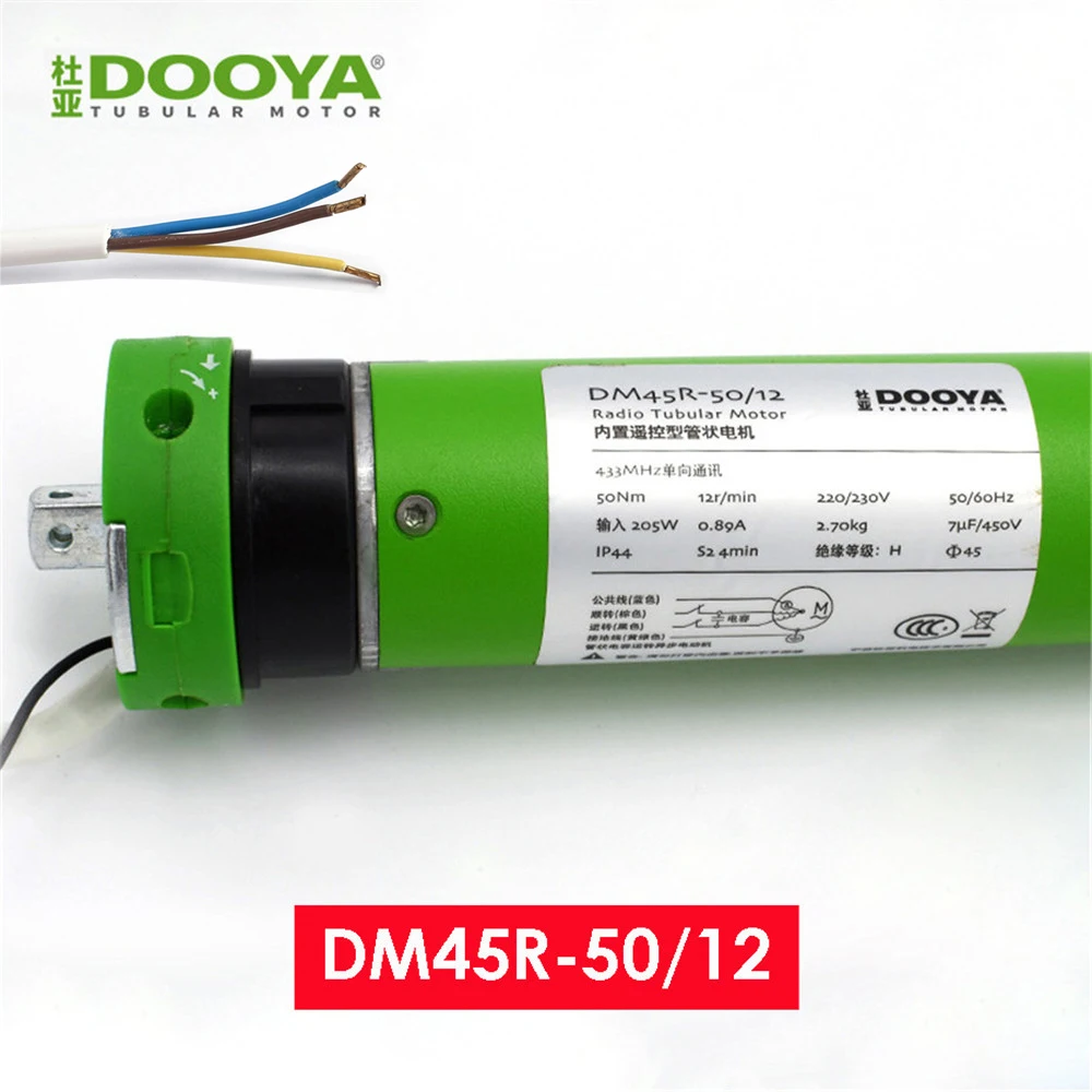 Dooya DM45 вращающийся трубчатый двигатель, Rf433 двигатель с 3 Проводами, 4-проводной двигатель, 220/230 В 50/60 Гц, для роликовых