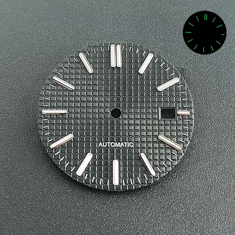 31.8Mm Wijzerplaat Groene Lichtgevende Wijzerplaat Enkele Eeuwigdurende Kalender Horloge Onderdelen Nh35 Wijzerplaat Geschikt Voor Nh35 Nh36 Automatisch Uurwerk