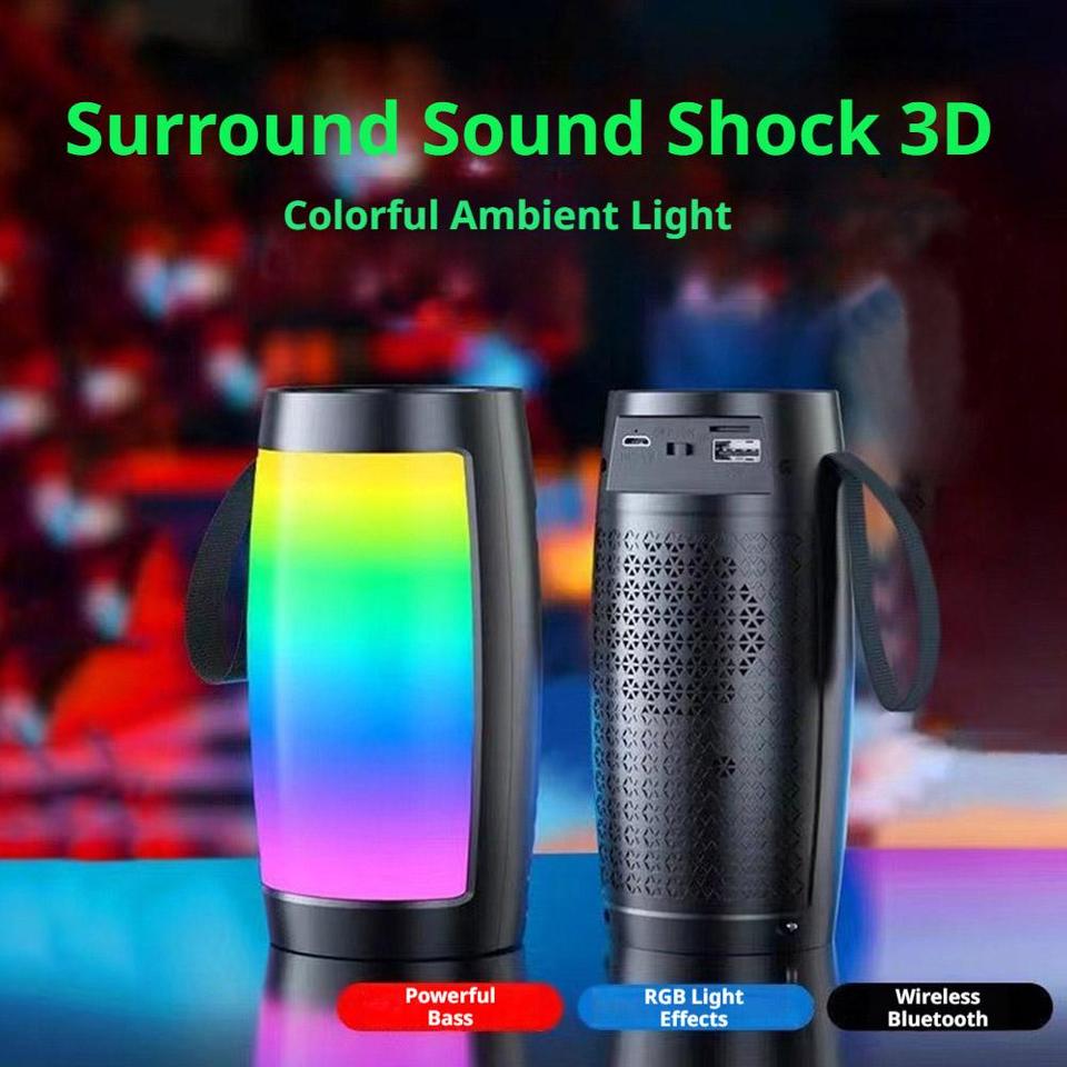 Portable Bluetooth Speaker With RGB LED Lights Subwoofer Wireless Soundbox Heavy Bass MP3 Player For Party