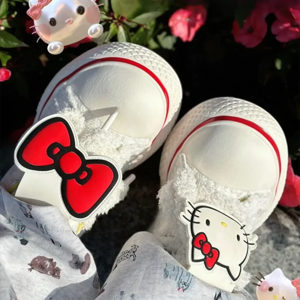 

Hello Kitty Canvas Shoe Miniso Jointly-designed Pink Versatile Thick Bottom Lovers Casual Shoe New Non-slip Wear-resisting Shoe