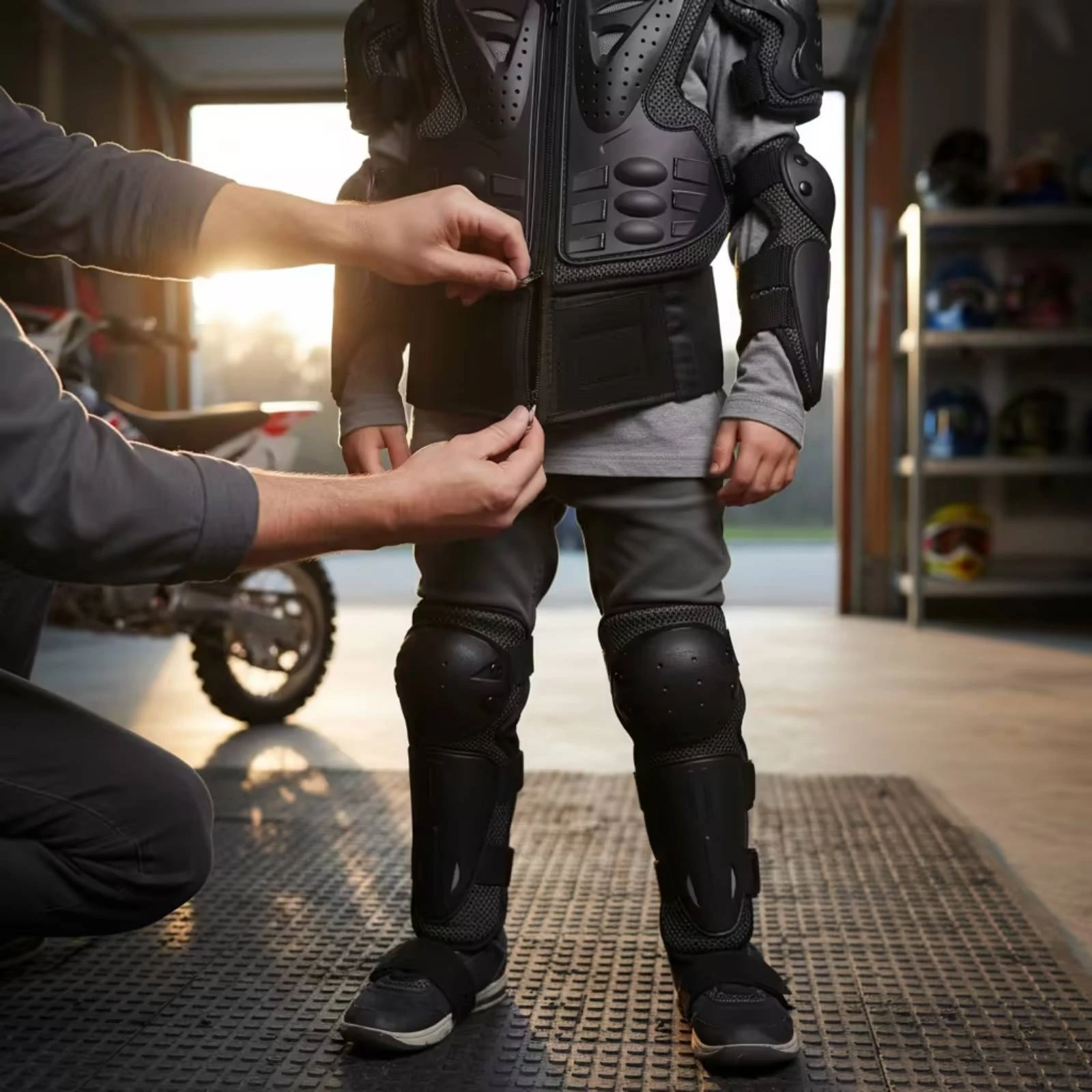 Chest Protector with Knee Pads Impact-Resistant off-Terrain Protective Gear Set Set Long-Lasting Torso Protector Vest Breathable