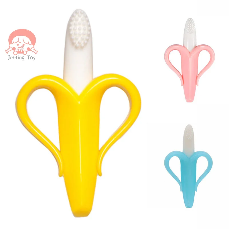 

Banana Massaging Teether Silicone Bites Baby Products Baby Silicone Toothbrush Baby Teething Stick Chewing Teething Toys
