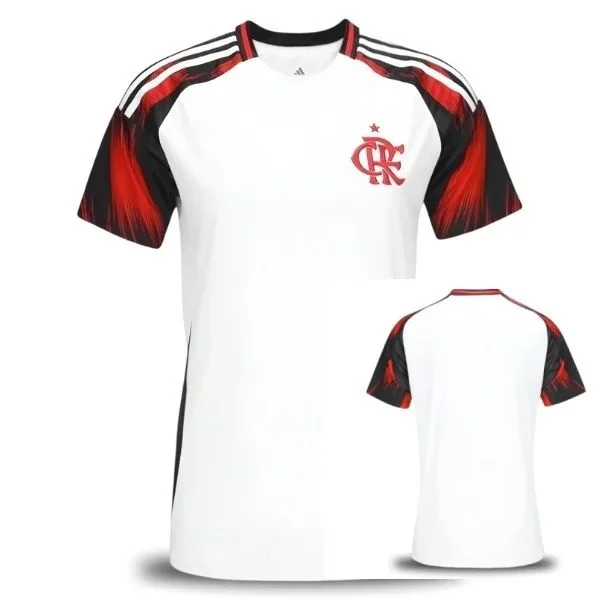 

Camisa Flamengo II Away — 20252026 — Torcedor Masculina — футболка для тренировок на мотоцикле Branca, легкая и дышащая