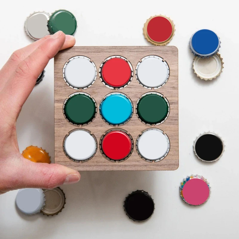 Beer Cap Collector Coaster Unique Beer Bottle Cap Display Rustic Beer Cap Coaster Display Set For Men Cave Decor Dad Gifts