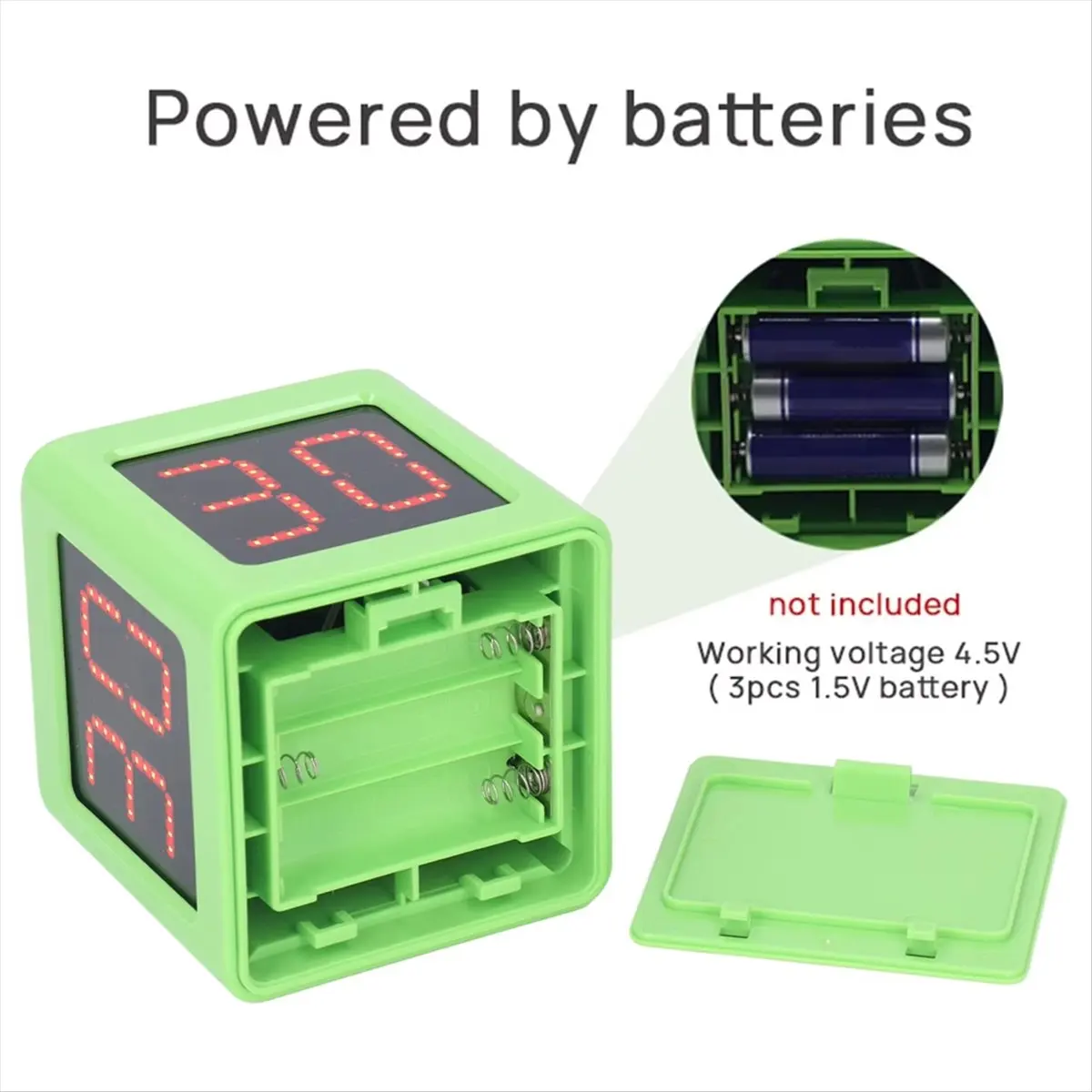 ▶✔▃AC38-1.4in 4 Sided Cube Timer Digital Shot Timer Countdown Stopwatch for Private Poker Chess Casinos Green