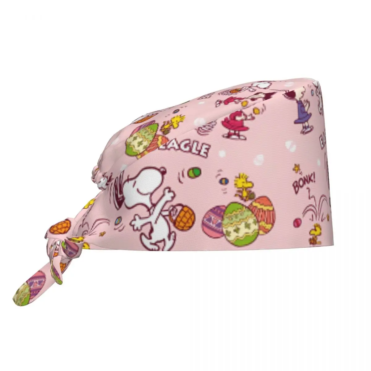 

Happy Easter Eggs Snoopy Scrubs Cap Retro Operator Nursing Surgical Cap for Men Women Pet Grooming Agency Vet Medical Work Hats