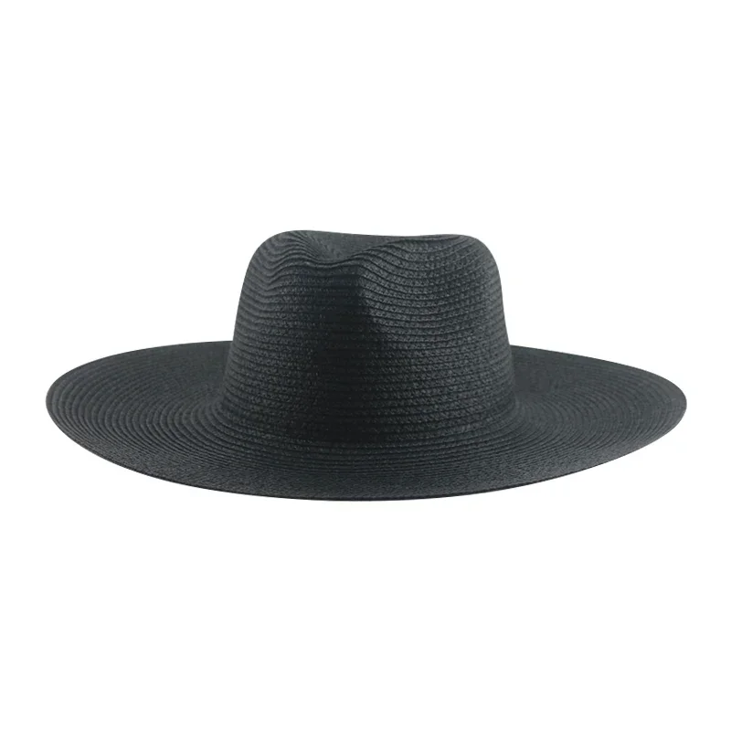 Women Hats Big Brim 11cm Men Women Khaki White Black Straw Hats Sun Protection Beach Women Summer Bucket Hats Sombreros De Mujer