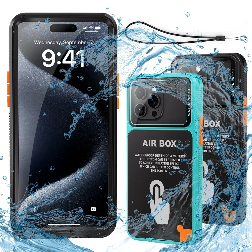 

IP68 Waterproof Phone Case For iPhone 16 15 14 13 12 Pro Max Plus Underwater Taking Shockproof Dustproof Swimming Diving Cover