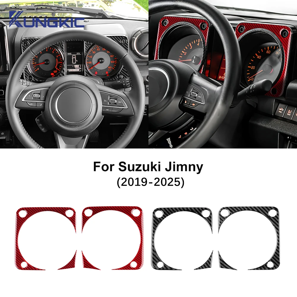 

For Suzuki Jimny 2019 2020 2021 2022 2023 2024 2025 Real Soft Carbon Fiber Sticker LHD RHD Car Speedometer Frame Accessories