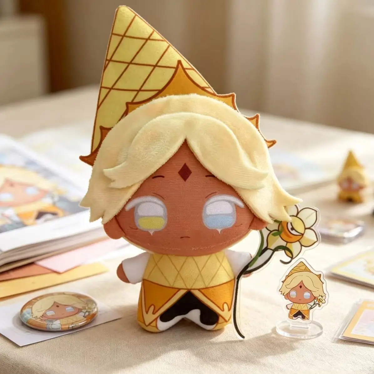 Stuffed Animals Pure Vanilla Cookie 10cm Printed Cotton Doll, Plush Figure, Cookie Run Kingdom Merchandise Toy Soft Kid Gift