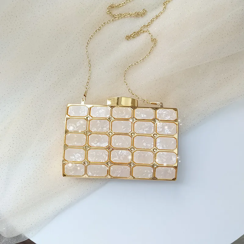 2023 Gold Box Bag Diamond Women Clutch Bag Crystal Party Handbag Ladies Banquet Purse Fashion Pochette Prom Evening bag