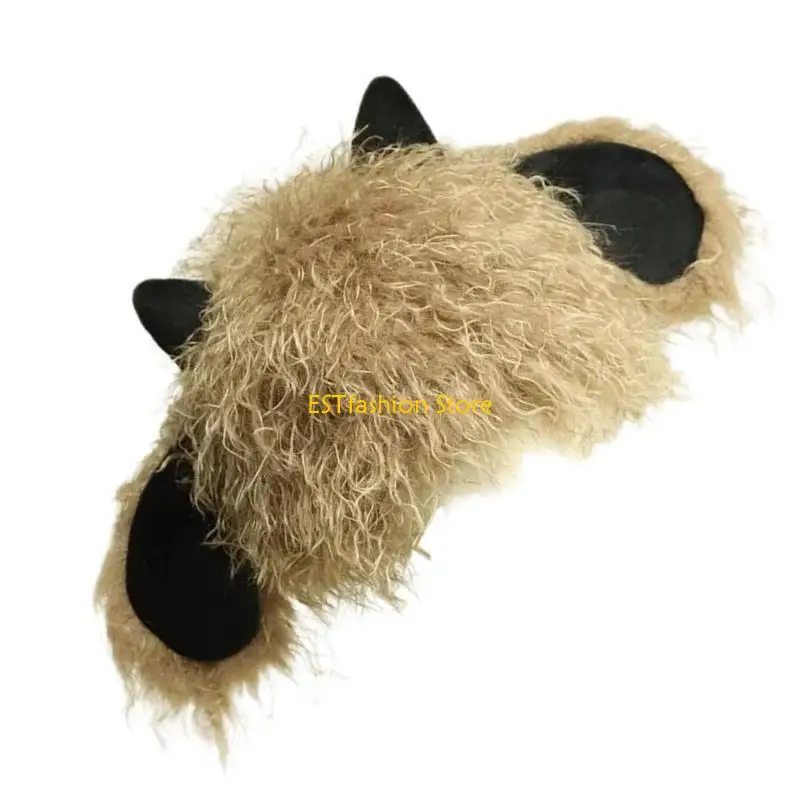 Y5GC White Lamb Hat Oversized Headwear for Cycling and Running Thicken Head Wrap