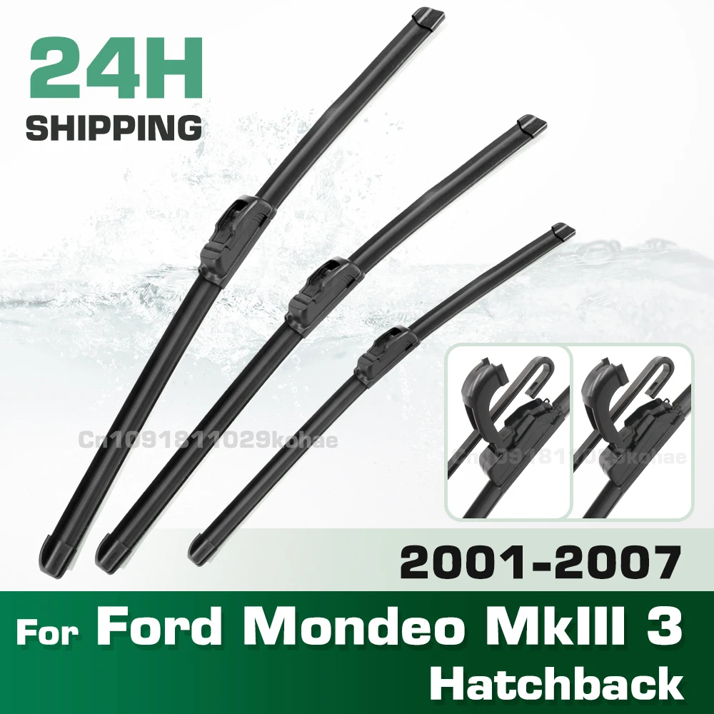 GREATROAD Wiper LHD&RHD Front & Rear Wiper Blades Set For Ford Mondeo MkIII 3 Hatchback 2001 - 2007 Windshield Windscreen