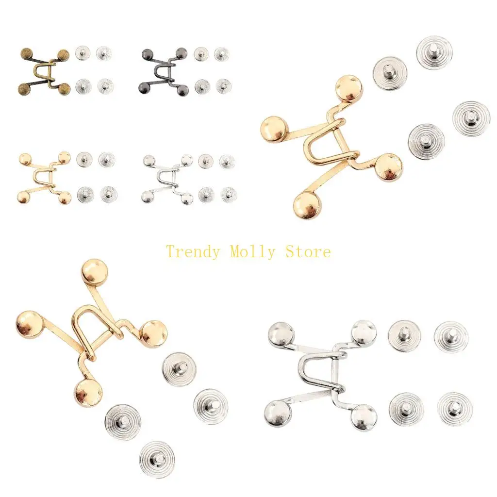 

N5KB регулируемая затягивающая пуговица на талии для женщин, юбка, брюки, джинсы, затягивающая поясная застежка, металлическая