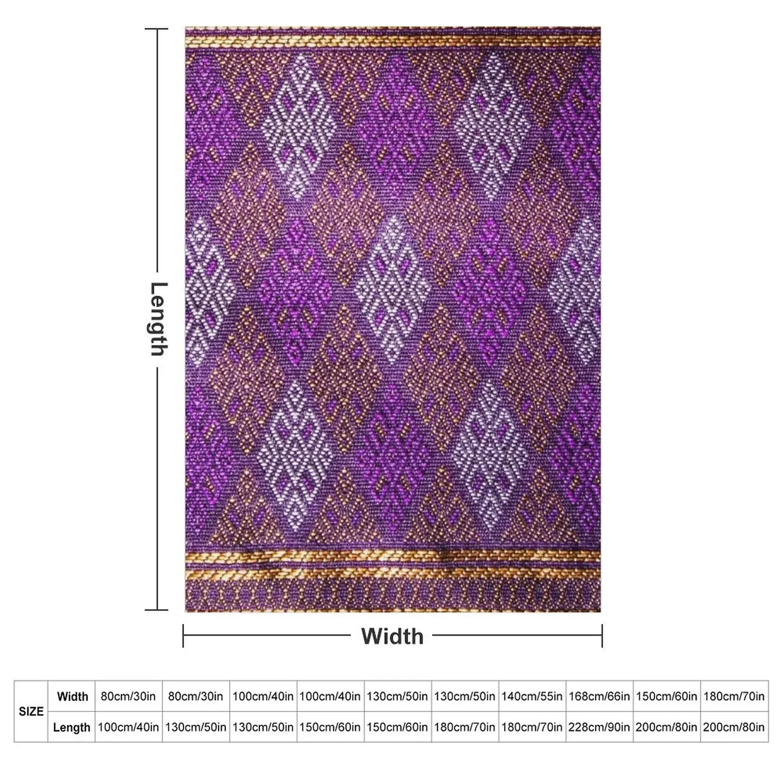 Thai Silk - Purple Gold Thai silkworms Throw Blanket couch cozy soft plush fuzzy picnic outdoor blanket