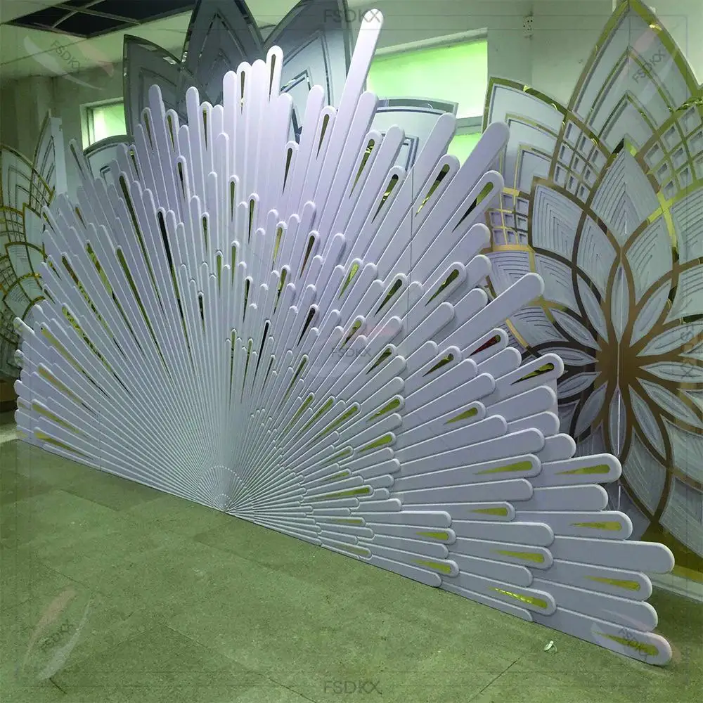 

New-style Decorative Event Stage Background Set Acrylic Arch Pvc Backdrop Panel wedding Birthday and Party Decoration