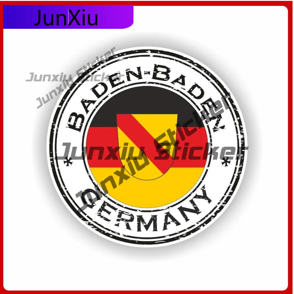 

Baden-Baden Germany Coat of Arms Seal Sticker Round Long Lasting Vehicle Sticker For Laptop Window Fade Resistant Decoration