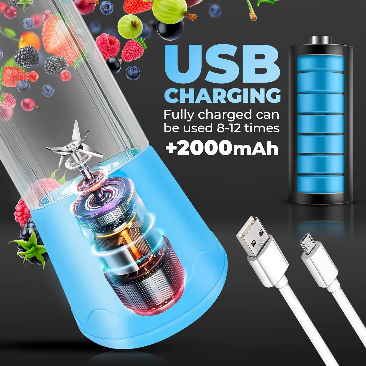 Portable Mini Electric Juicer USB Charging Fruit Orange Lemon Blender Smoothie Milkshake Maker Kitchen Automatic Fresh Squeezer