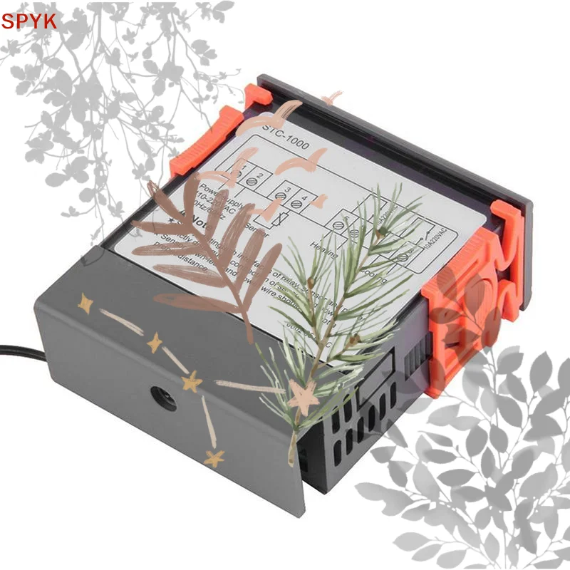 STC 1000 Digital Temperature Controller: Dual Heating Cooling Function NTC Sensor Probe Aquarium Incubator