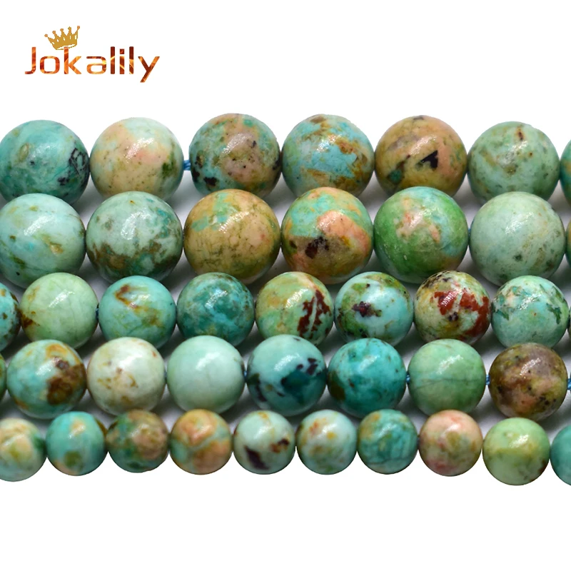 100% Natural Peru Phoenix Turquoise Beads Round Loose Spacer Beads For Jewelry Making Design DIY Bracelet Necklace 6 8mm 15