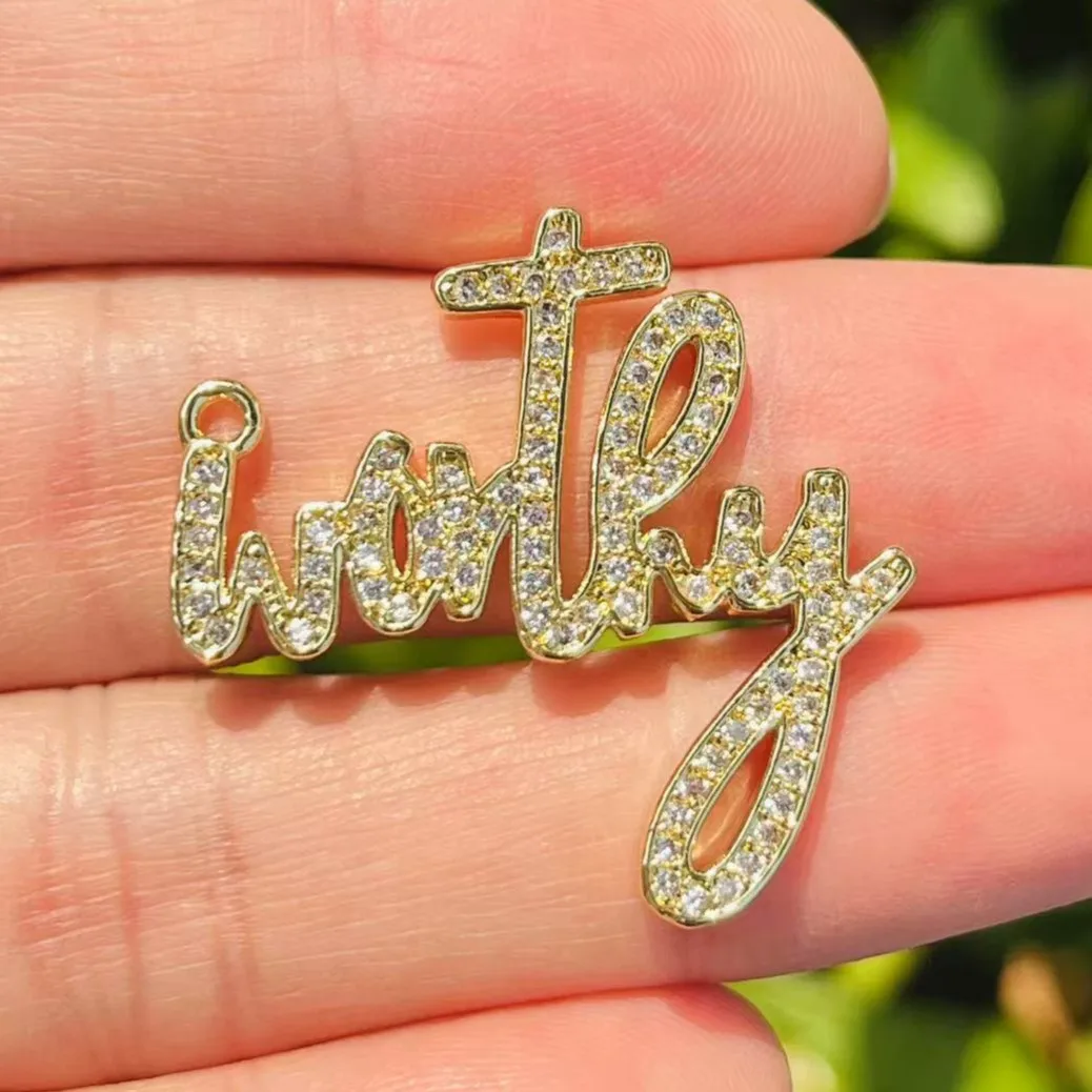 

5Pcs Zirconia Pave Copper Religious Worthy Charms for Women Jewelry Making